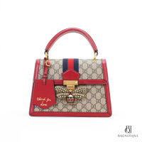 GUCCI QUEEN MARGARET TOP HANDLE 26 RED BROWN GG SUPREME MONOGRAM GHW