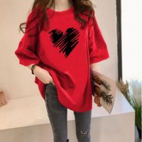 [AMYGO] Plus Size T Shirt Big Size Loose Tshirt Women Baju Perempuan Short Sleeve Wanita Murah Blouse Tops