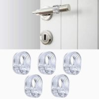 4pcs Door Stopper Transparent Silica Gel Door Handle Buffer Wall Protection Doorknob Bumper Walls Furniture Protective