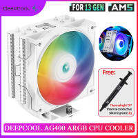 DEEPCOOL AG400 4 ท่อความร้อน CPU Cooler PWM TDP 220W พัดลมระบายความร้อนด้วยอากาศหม้อน้ำ Intel LGA1700 115X 1200 AMD AM4 AM5 CPU Cooler-kxodc9393