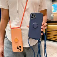 TDD ที่ยึดแหวน Crossbody สายฝาครอบ TPU สายคล้องเคสสายแม่เหล็กสำหรับ iPhone 15 14 13 Pro 12 Mini XS Max XR X SE 7 8 Plus 14 Pro