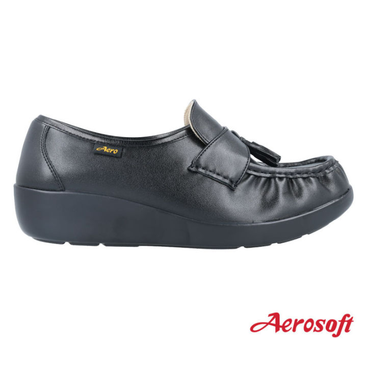 aerosoft-รองเท้าพยาบาล-รองเท้าหนังมีส้น-รุ่น-nw9091-สีขาว-สีดำ-ของแท้100