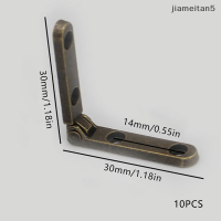 Jiam 10ชิ้นบานพับเฟอร์นิเจอร์ขนาดเล็ก30X30mm โลหะผสมสังกะสี90องศาบานพับสปริงเจ็ดตัวอักษรสำหรับกล่องเครื่องประดับอุปกรณ์ตู้ฮาร์ดแวร์