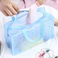 Floral PVC Transparent Cosmetic Bag Clear Makeup Bag for Women Girl Waterproof Zipper Beauty Case Travel Toiletry Bags Handbag