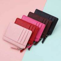 Women Slim Wallet Credit Multi-Card Holders Case Fashion PU Leather Zipper Ultra-Thin Organizer Female Student Small Coin Purse Card Holders