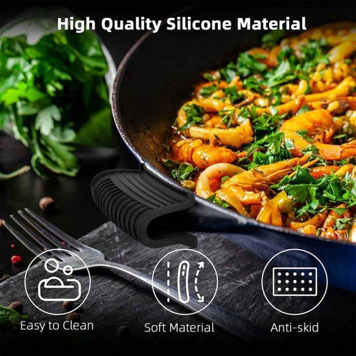 cast-iron-skillet-handle-covers-set-non-slip-silicone-pot-holder-resistant-for-kitchen-for-pans-griddles-cookware-black