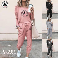 Solid Color Casual Fashion Womens Clothing JOTT Printed Trend Pattern Two-piece Sports Pullover  Female Winter Suit