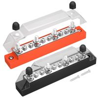 Positive Negative Bus Bar แบตเตอรี่12V Distribution Block 4 X M6รถ Terminal Block Studs 6 X M4 Terminal Bus สำหรับเรือ