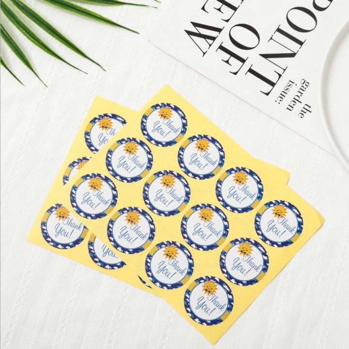600pcslot-blue-wreath-thank-you-adhesive-stickers-round-flower-seal-label-handmade-creative-envelope-seal-stationery-sticker