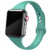 สายบางสำหรับสายคาด Apple Watch 44มม. 45มม. 40มม. 38มม. 42สายรัดข้อมือซิลิโคนสายรัดข้อมือ IWatch Series 4 3 Se 6 7 41 45มม.