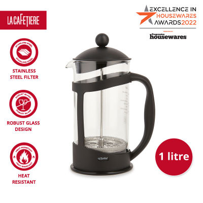 La Cafetiere Plastic and Borosilicate Glass French Press Coffee Cafetiere Coffee &amp; Tea Maker, Filter and Plunger make Coffee Rich, Polypropylene Frame and Comfort Shaped Handle