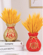 Lọ hoa túi tiền vàng đỏ LOHSU3 may mắn cắm đào đông lúa mỳ dễ thương cắm