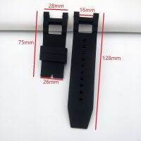 ✼ 28mm Black Comfortable Silicone Watch Strap Replacement Bracelet for Invicta Subaqua Noma III 50mm Watchband Waterproof Belt