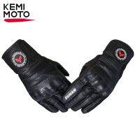 KEMIMOTO Moto Gloves Leather Motorcycle Racing Gloves Breathable Summer gloves guantes moto Breathable Protective Touchscreen