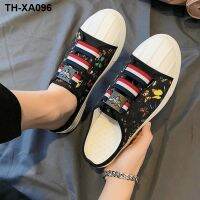 Mens summer half han edition joker personality heelless slippers floral lazy outside shoes and a