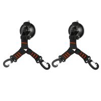 2Pack Double Hooks Suction Cup Anchor with Securing Hook Tie Down Heavy Duty for Camping Tarp Car Awning Accessory