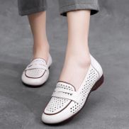 Cow Bottom Hollow Women s Shoes New Real Soft Leather Sandals Bean Shoes