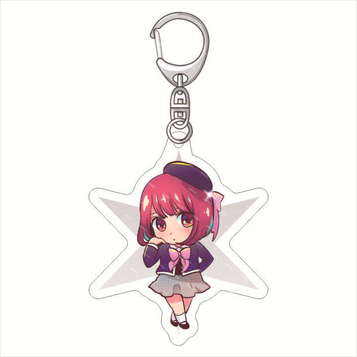 oshi-no-ko-keychain-anime-keyring-acrylic-cute-bag-pendant-cartoon-hoshino-ai-ruby-aquamarine-arima-kana-mem-cho-gift