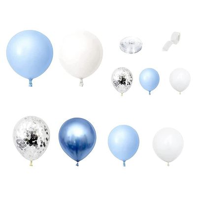 Blue Balloons Garland Arch Kit 107 Pcs Blue White Silver Balloon Garland Kit Confetti Balloon Decoration Balloon Arch