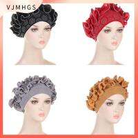 VJMHGS ปักโซ่ดอกไม้ หมวกคลุมผมฮิญาบมุสลิม นุ่มนุ่มๆ Underscarf ผ้าคลุมศีรษะผ้าคลุมหน้า ที่มีคุณภาพสูง ผ้าฝ้ายโมดอล หมวกหมวกแก็ป