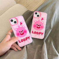 รูปแบบหมีสีชมพูการ์ตูนน่ารักแฟชั่นสำหรับ IPhone 14 13 12 11 Pro Max สำหรับเคสโทรศัพท์ที่สร้างสรรค์