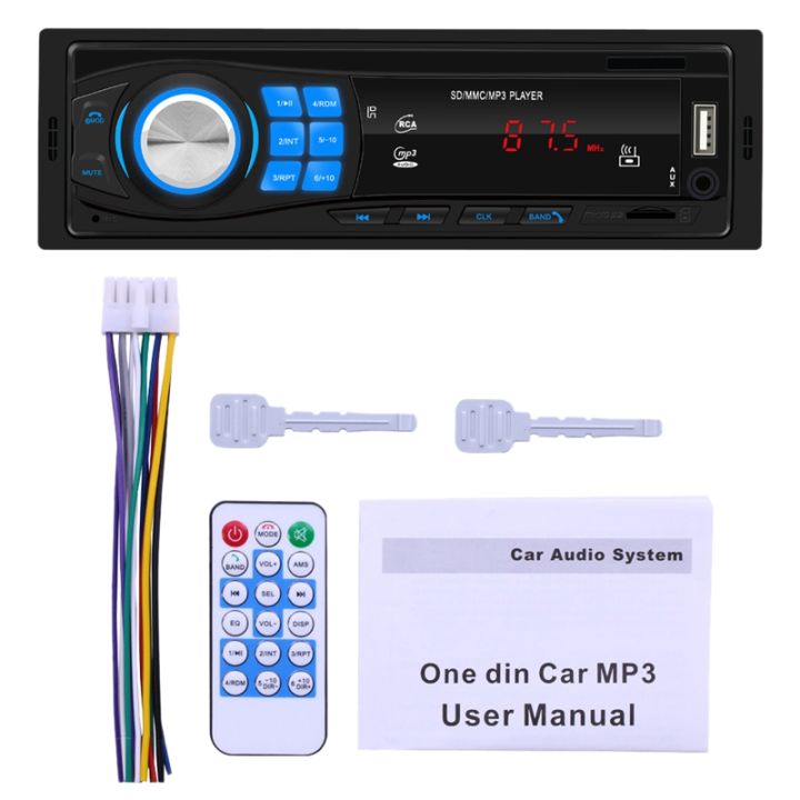 Bluetooth Auto Radio 12V Car Stereo FM Radio Aux-IN Receiver SD USB Input  in Dash 1 Din Car MP3 Multimedia Player 