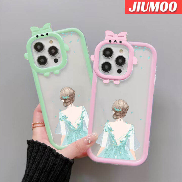 jiumoo-เคสสำหรับ-realme-c30-c30s-narzo-50i-prime-case-การ์ตูนน่ารักเด็กสาวสวยกันกระแทกซิลิโคนนิ่มน่ารักเคสโทรศัพท์โปร่งใสเคสนิ่มป้องกันเลนส์กล้องถ่ายรูปสัตว์ประหลาดน้อย