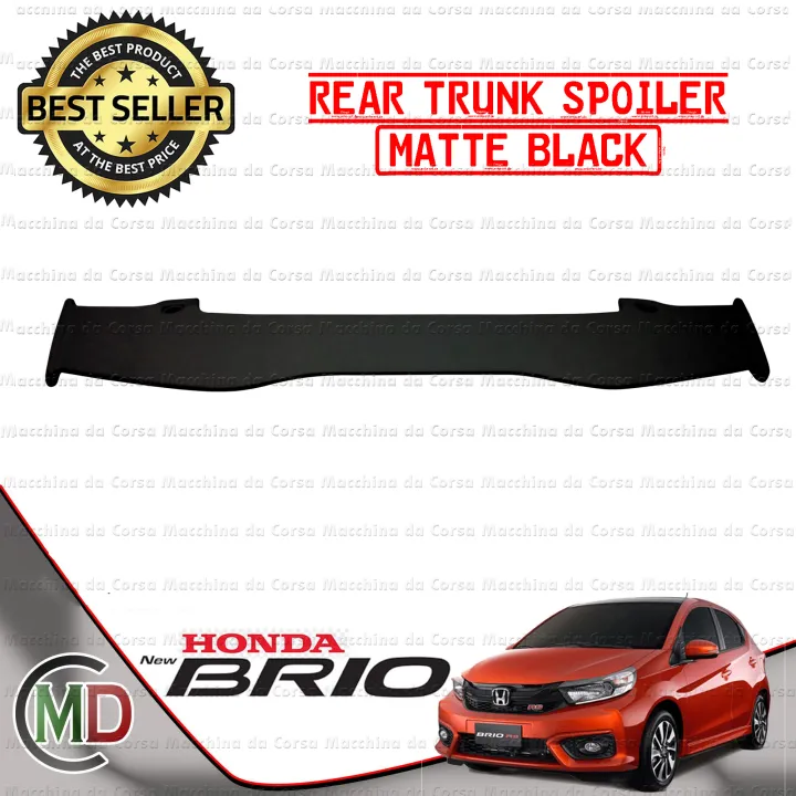 Honda Brio Universal Rear Trunk Spoiler (Matte Black) Lazada PH