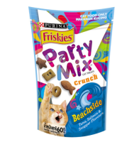 [ 1 ซอง ]Friskies Party Mix  Crunch Beachside 60 g ฟริสกี้ส์ ปาร์ตี้มิกซ์ ขนมแมว รสบีชไซด์ 60 กรัม