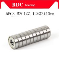 5PCS ABEC-5 6201ZZ 6201Z 6201-2Z 6201 ZZ 12x32x10 mm Metal seal High quality deep groove ball bearing 12x32x10mm