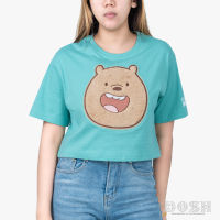 DOSH WOMENS CROPPED T-SHIRTS WE BARE BEARS เสื้อยืดทรงครอป ผู้หญิง DBBWT1023-GE