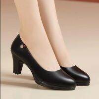 Zapatos Zama Women Cute Black Pu Leather High Quality Square Heel Shoes Lady Beige Office Spring &amp; Autumn Cute Shoes E9643