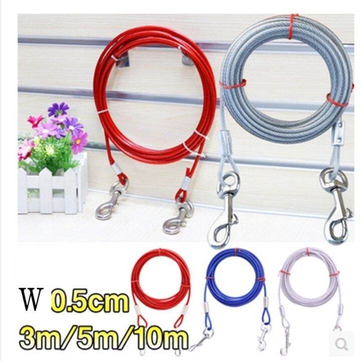 papi-pet-double-end-dogs-leash-dog-tie-out-cable-ตะขอโลหะตะกั่ว-pet-traction-chain-chew-proof-ยาวเหล็กสายจูงเชือก3-5-10m