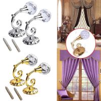 2X Large Metal Crystal Glass Curtain Holdback Wall Tie Back Hooks Hanger Holder Curtain Rods Holder Luxuriou Window Accessoires