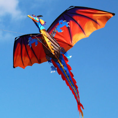 New 3D Dragon Kite With Tail Kites Colorful Kite 3D Kites Funny Outdoor 100m Kite Line Surf Flying Game Toys for Kids Adult