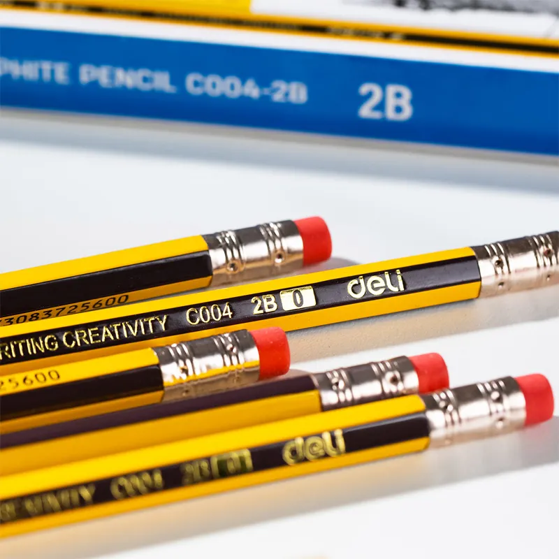 Deli Good Quality 2b/hb Graphite Pencils Ordinary Softened Poplar