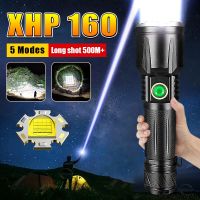 XHP160 Tactical Flashlight Telescopic Zoom 500m Led Flashlight With Usb Charging Waterproof Hand Lamp Rechargeable Torch Light Rechargeable  Flashligh