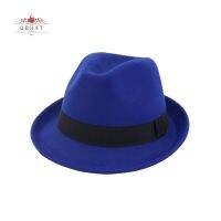 【Explosion umbrella】 QBHAT Unisex Wool Felt Roll Up Short Brim Jazz Fedora Hats With Black Ribbon Women Men Formal Party Trilby Floppy Hat QB39