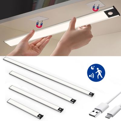 ◙◐✢ LED PIR Motion Sensor Light Cupboard Wardrobe Cabinet Rechargeable Night Light Smart Light Perception For Closet Stairs