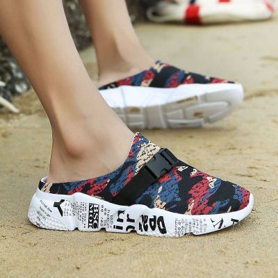 ▨ Summer new Baotou half slippers for mens all-match canvas shoes
