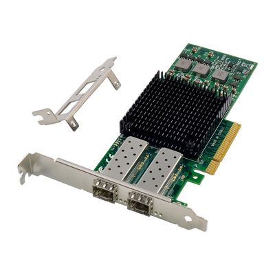 1Set PCIE X8 BCM57810 Dual Optical Port Network Card 10G SFP+ Server Fiber Network Card Ethernet Network Card Green
