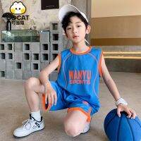 【Ready】? Dingdang cat boys basketball uniform quick-drying thin section sleeveless suit summer vest boys big kids sports jersey fashion