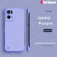 NIWINEE เคสฝาหลังแบบแข็งบางพิเศษ,เคสไม่มีขอบสีสำหรับ OPPO Reno 7 Pro 5G