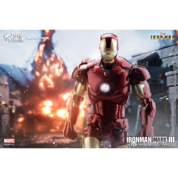 e-model-โมจีนสิขสิทธิ์แท้-1-9-iron-man-mk3-deluxe-half-body-contruction-repair-base-กล่องไม่คม