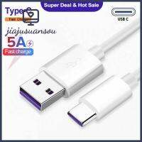 JIAJUSUANSOU สีขาว Fast Charger อุปกรณ์เสริมสำหรับแล็ปท็อป Android สายชาร์จข้อมูล Type C USB-C การชาร์จ USB 100 ซม.