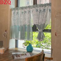 【YD】 Korean Bow Tie Tulle Short Curtains Room Pastoral Half for  A412