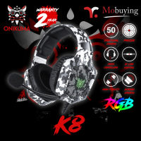 หูฟังเกมมิ่ง ONIKUMA K8 Gaming Headset หูฟัง ลำโพง 50mm หูฟังเกมมิ่ง ไมโครโฟนตัดเสียงรบกวน พร้อมแสงไฟ รองรับการใช้ทุก Platform หูฟังเกมมิ่ง หูฟังสำหรับเล่นเกม หูฟังเกมเมอร์