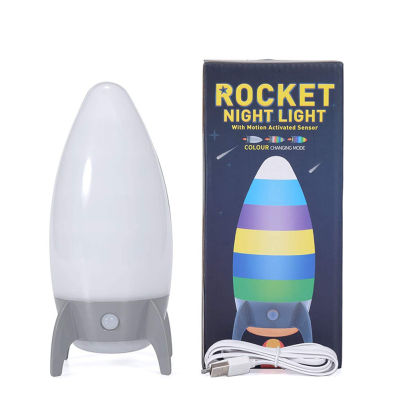NICREW Rocket Night Light for Kids Colorful RGB Rocket Lamp Children Bedroom Desktop Decor Lights Home Decoration Xmas Gifts
