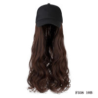 SHANGZI Long Wavy Synthetic Baseball Cap black white Hair Wigs Natural Removable wig hats Naturally Synthetic Hat Wig For Girl