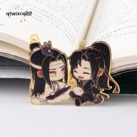 QTWIX กลวงอะนิเมะสไตล์จีน Lan Wangji Wei Wuxian จี้อุปกรณ์การเรียนคั่นหน้าเครื่องเขียนของขวัญสำหรับนักเรียนที่คั่นหนังสือ Mo Dao Zu Shi